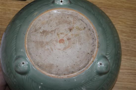 A Chinese celadon glazed censer, Diameter 29cm